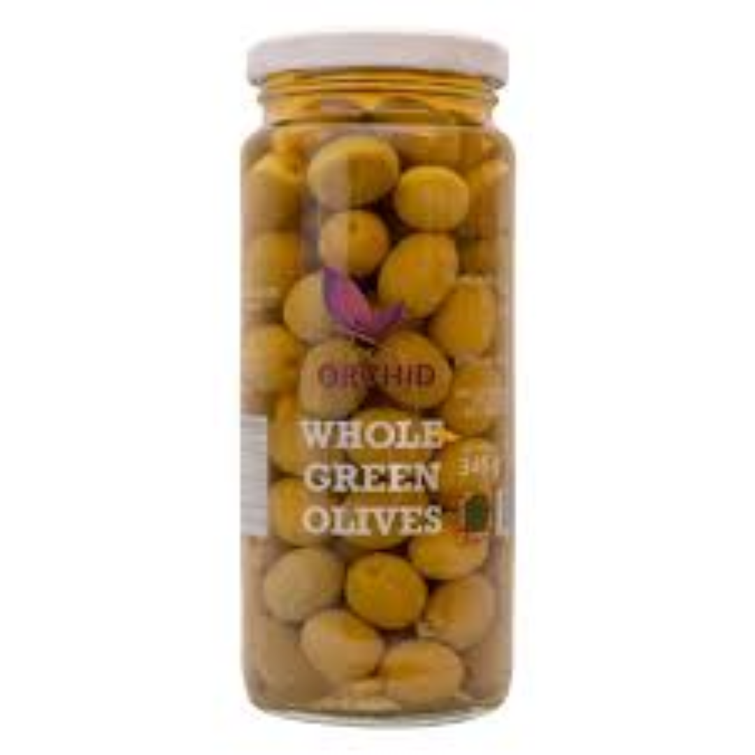 GOLDEN ORCHID WHOLE GREEN OLIVES 345G